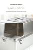 Stainless Steel Extra Large Enclosed Cat Litter Box - Odor & Splash Proof