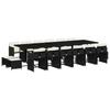 Vidaxl 17-Cz. Garden Furniture Set With Cushions, Black, PE Rattan