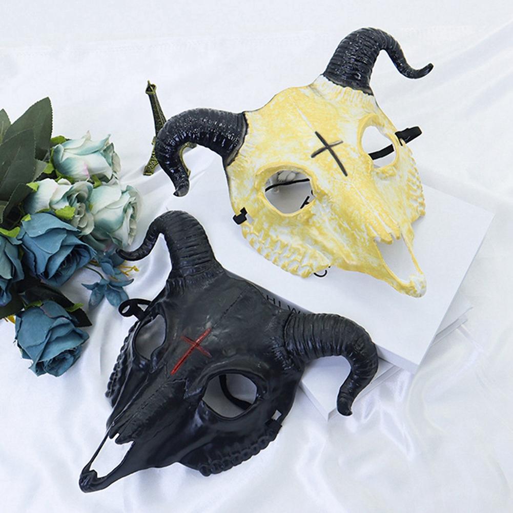 Halloween Devil Goat Plastic Mask Party Skeleton Animal Mask Horror Full Face Mask Ram Full Face Mask