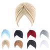 Turban Cap Solid Color Cross Shape Headdress Brimless Pure Color Beanie Headwrap Party Accessories