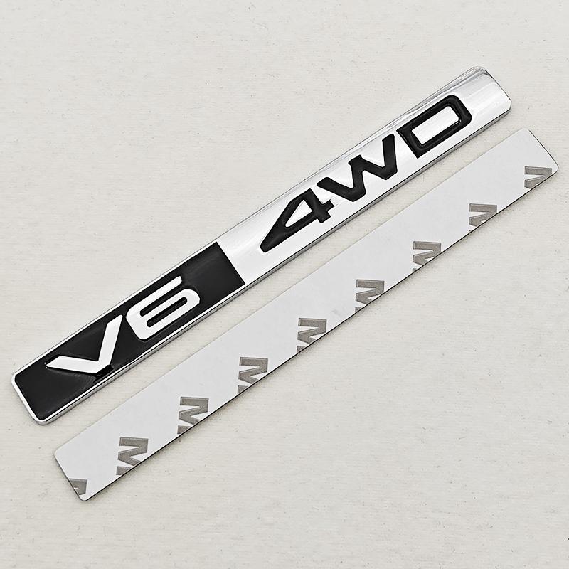 Zinklegering Logo 3D V6 4WD Auto Embleem Letters voor Achterkofferbak Embleem Sticker voor Toyota Prado Land Cruiser 4Runner Auto Accessoires