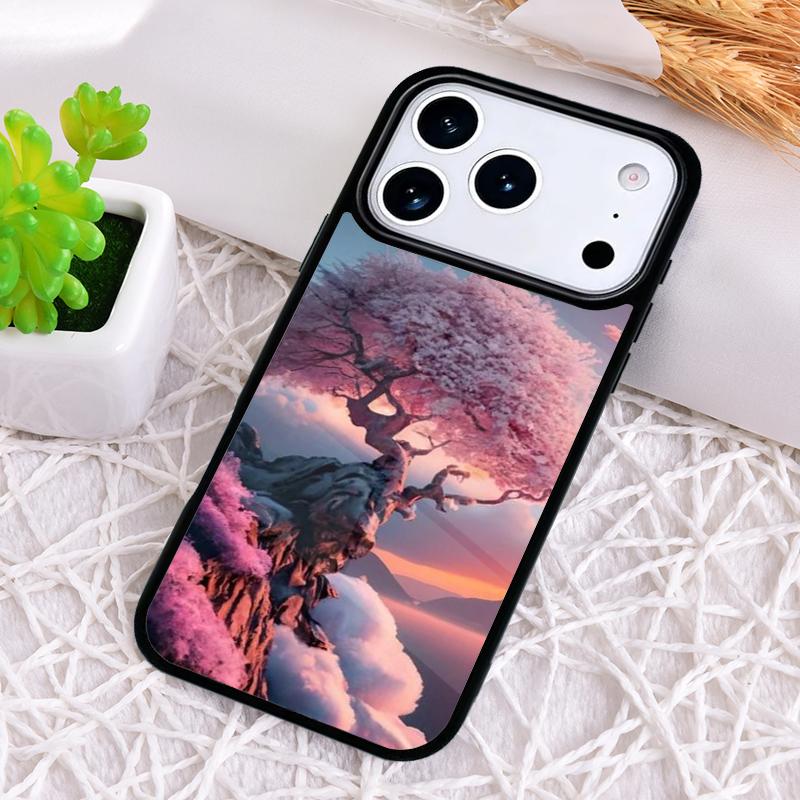 Cherryblossom Tree House Phone Case for iPhone 17 Air 16 15 11 12 14 13 Pro Max Shockproof Cover