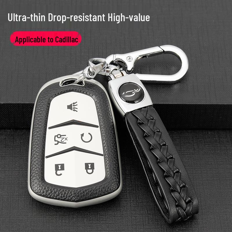 Cadillac Key Case for SRX, XTS, CTS, XT5, CT6, ATSL - Car Key Shell with Buckle