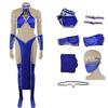 Mortal Kombat Kitana Cosplay Fantasia Costume Sexy Jumpsuit Mask for Adult Women Roleplay Outfits Halloween Carnival Suit