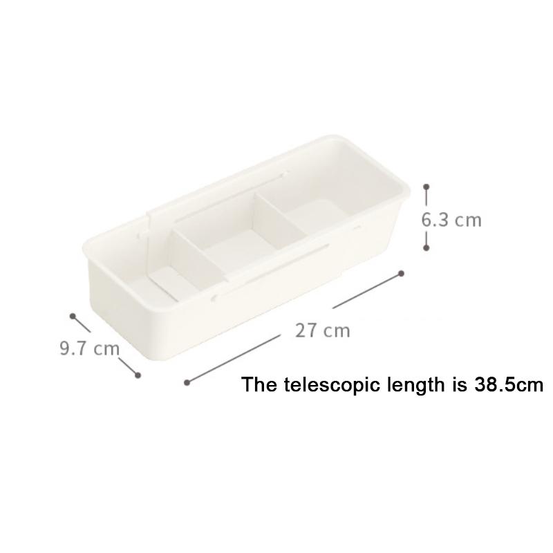 Telescopic Drawer Organizer Kitchen Cabinets Tableware Classified Storage Box with Partitions Multifunctional Storage Basket