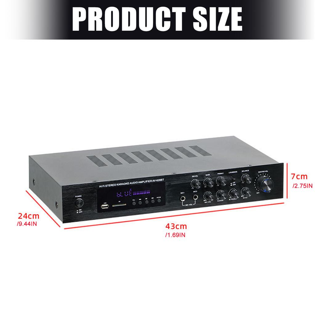 120x2W+80Wx2+80W Music Amplifier With Bluetooth-compatible 5.1 USB Card Slot And FM Radio For Home Entertainment