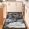 Bright Yellow Splash Ink Graffiti Logo Area Rug Non Slip Mat, Black Spray Paint Street Text Print Carpet for Game Room Decor