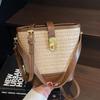 This Year, It Is Popular for Leisure, High-end Vacation Style, Straw-woven Portable Bucket Bag, Fashionable and Simple Commuter Versatile Messenger