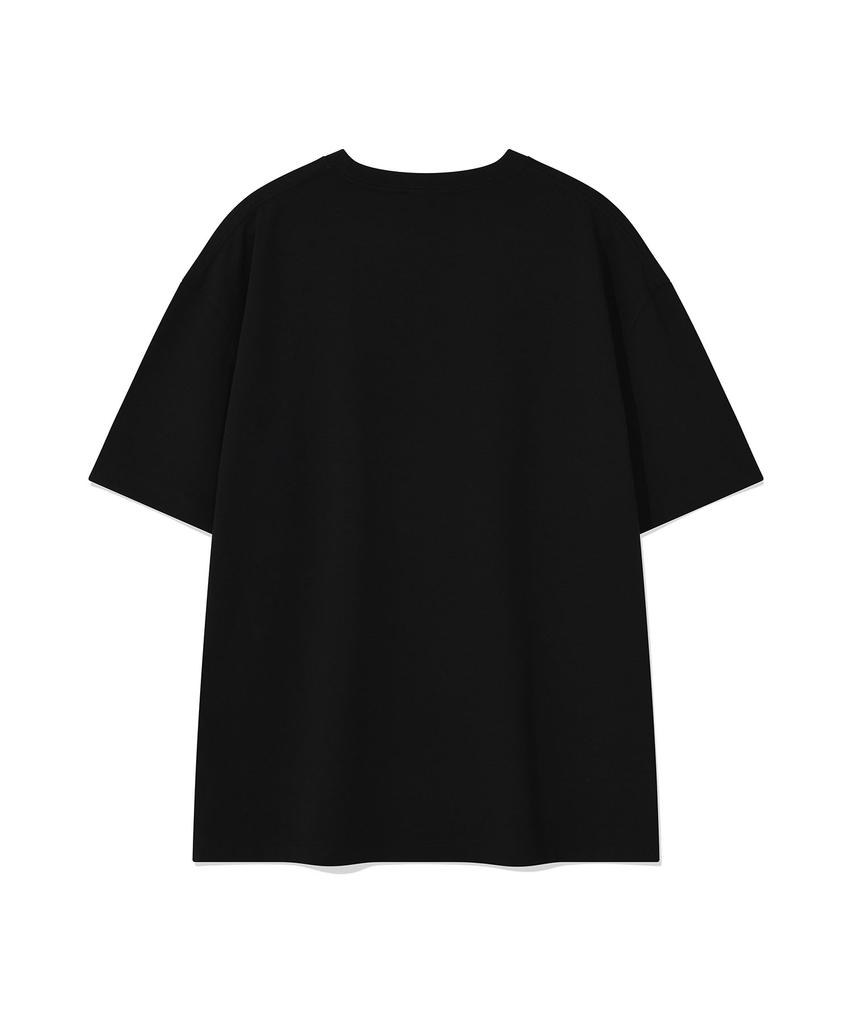 WACKY WILLY Typo Bird Graphic Short Sleeve T-Shirt Black