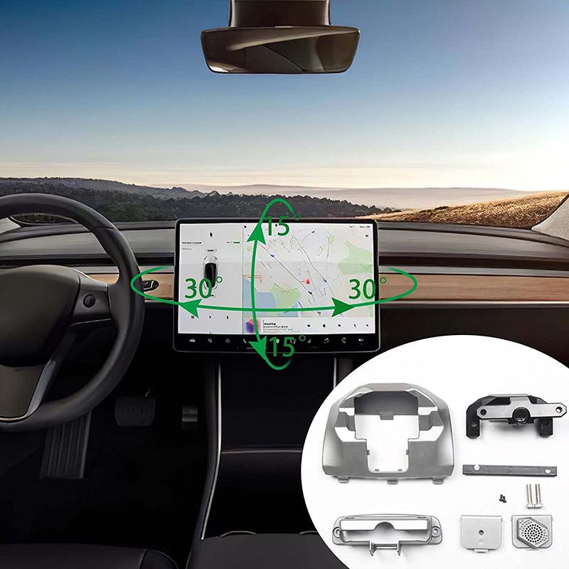 Car Screen Rotating Holder for Tesla Model 3 Y 2017-2022 Center Console Swivel Mount Bracket 15/30 Degrees GPS Scereen Rotation