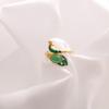 multi-colored gold green stone peacock ring