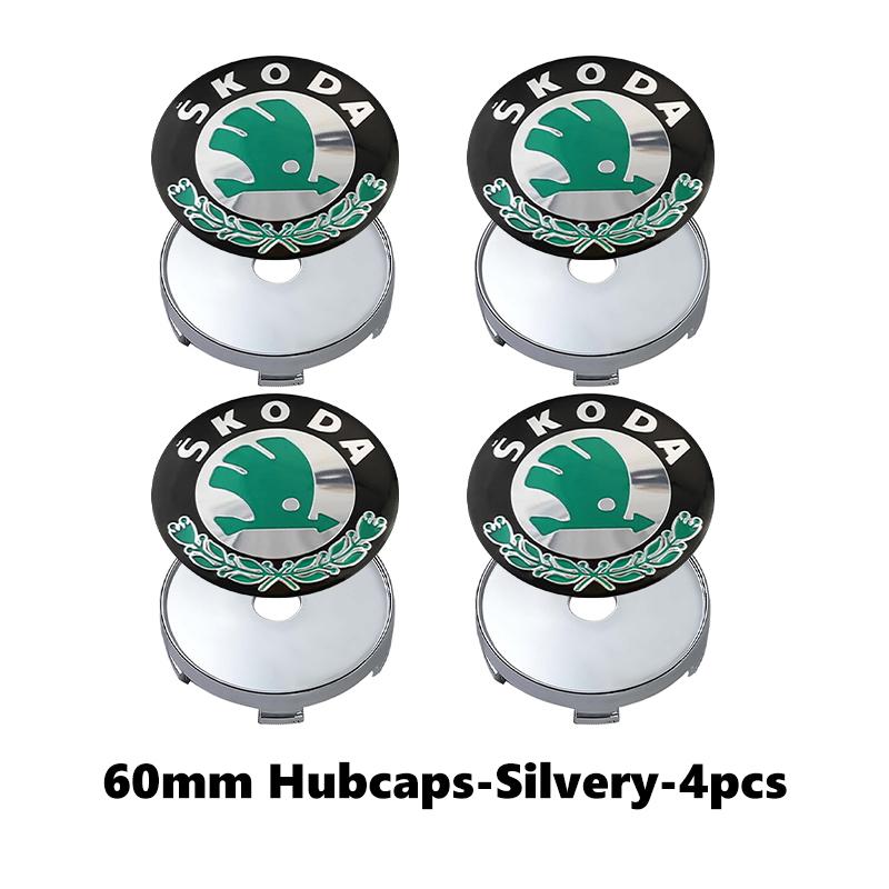 

4pcs 60mm Car Wheel Center Cover Hub Cap Auto Decoration Accessories For Skoda octavia a5 a4 mk1 2 fabia superb rapid mk3 yeti