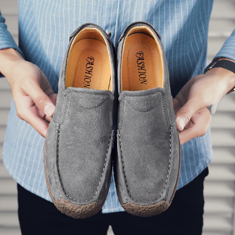 Fashion Brand Daily Commute Men Casual Shoes Suede Leather Men Party Wedding Loafers Shoe Non-slip Outdoor Moccasins Driving Flats Shoes