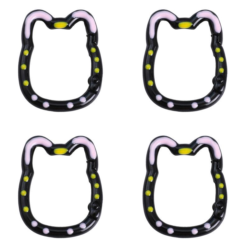 Alloy Lucky Cat Keychain: Double-Sided Drip Oil Pendant with Spray Paint Finish