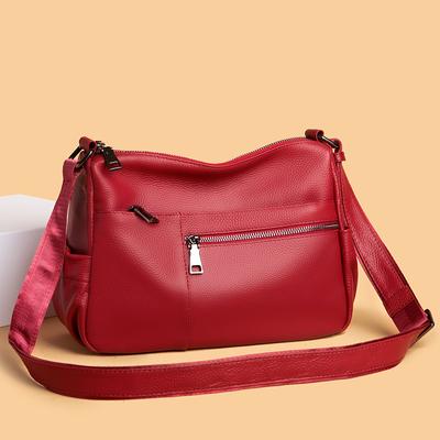 Vintage Large Capacity Genuine Leather Shoulder Crossbody Bags for Women Luxury Cow Leather Messenger Bag Lady's Bag
