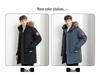 Men's Mid-Length Winter Down Jacket with Large Fur Collar, Plus Size, Middle-Aged Business Casual Style
