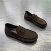 Lazy Shoes Men's Soft-soled Cowhide New Breathable Leather Doudou Shoes Men Wear One Pedal and Drive Blh
