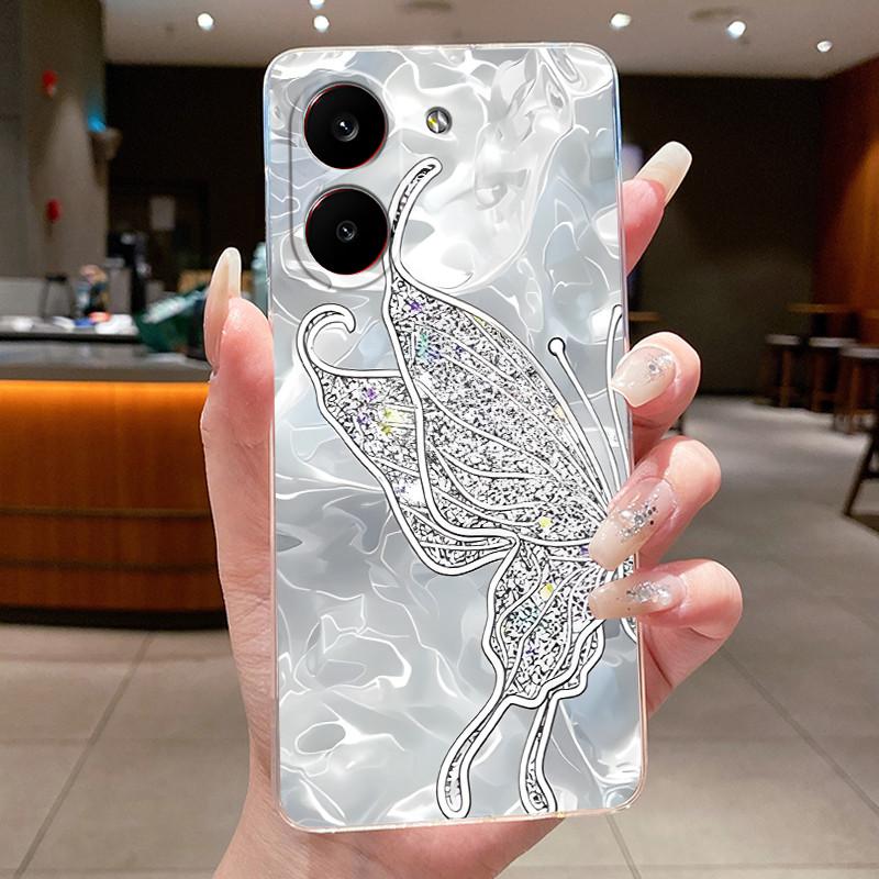 Phone Case For Redmi Turbo 5 / Poco X8 Pro 5G Fundas Capa Butterfly Bow Protective Casing Transparent Soft Silicone TPU Cover
