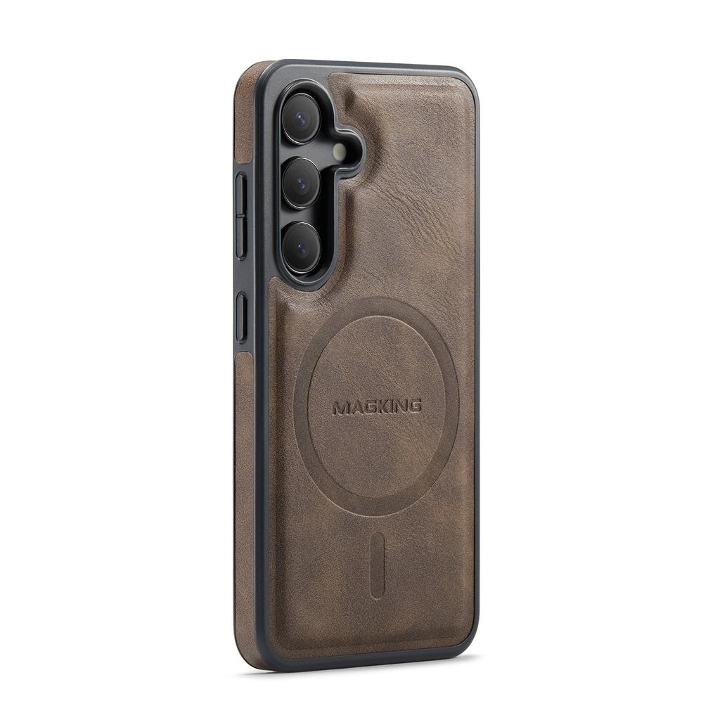 MAGKING K3 Series For Samsung Galaxy S25 Magnetic Case Wallet PC + TPU + PU Phone Cover