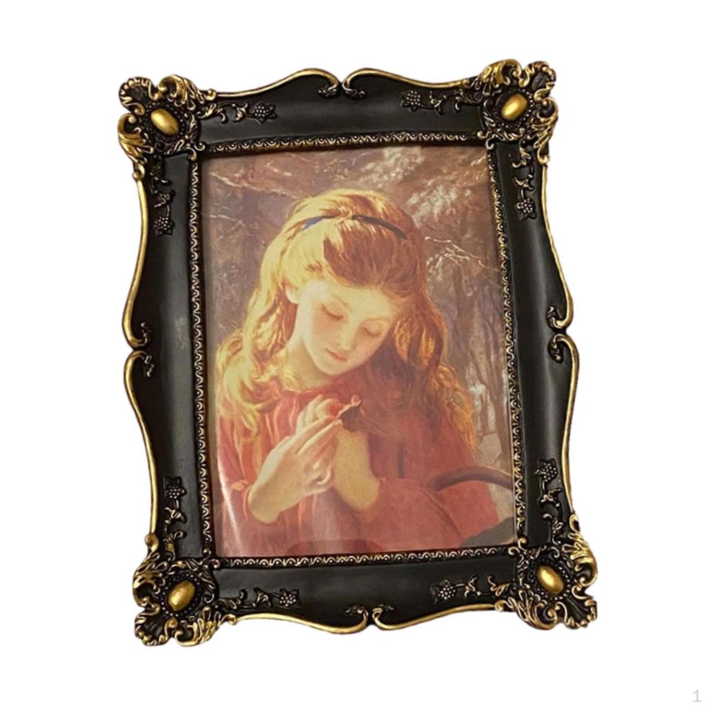 Cornice Portafoto in Resina Stile Antico, Decorazione da Tavolo, Ornamento da Parete per Soggiorno,