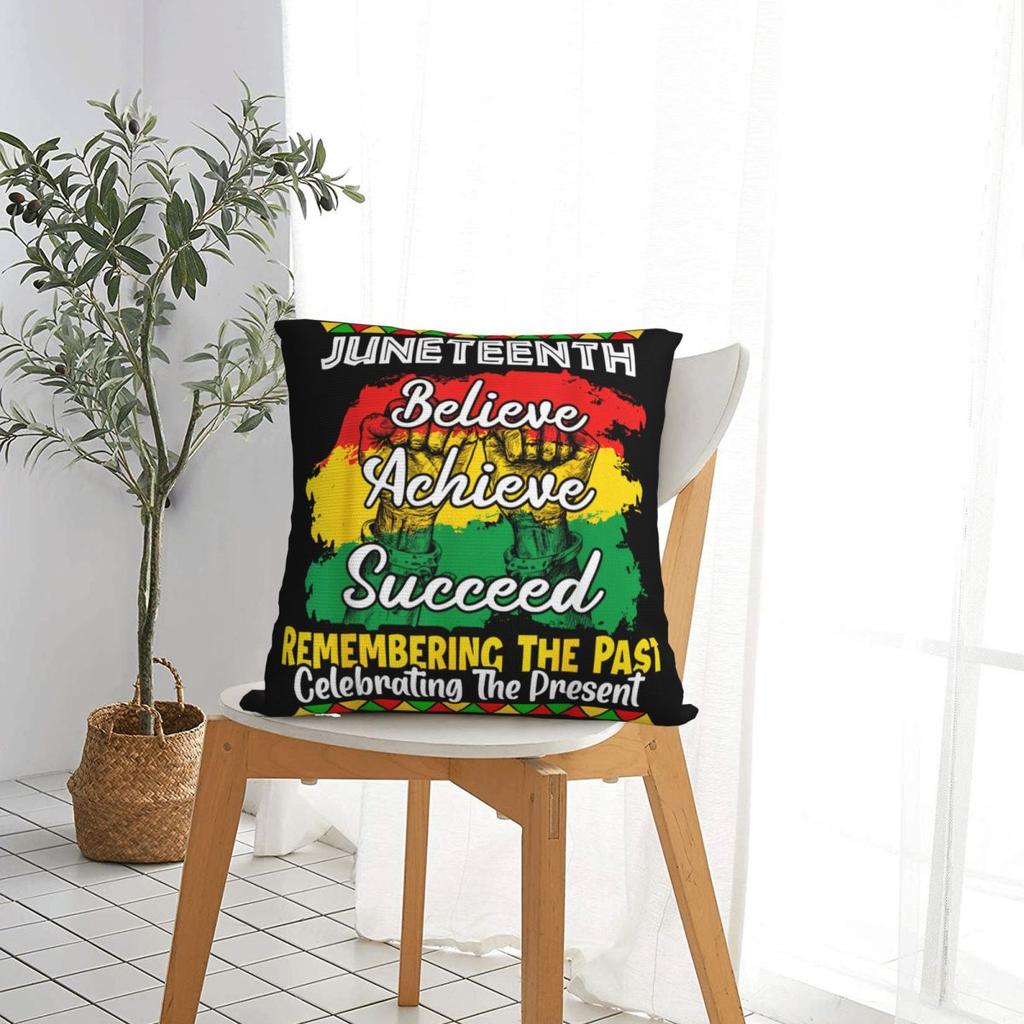 Juneteenth Is My Independenc Day Square Pillow Cases Black Pride Cushion Covers Novelty Zipper Decor Pillowcase For Home 40*40Cm