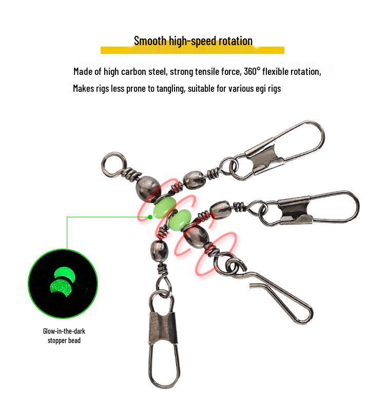 Wooden Shrimp Hook Set with Rubik's Cube Box, Luminous Beads, Swivel, Trident, and Various Pins