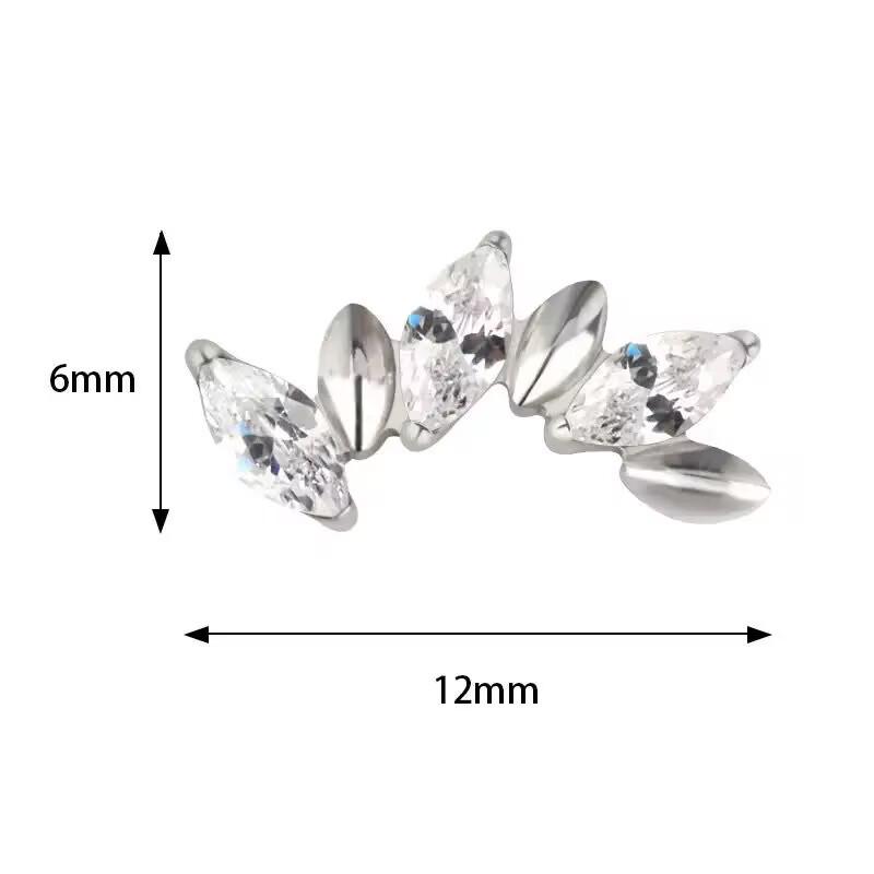 

Серьги-пусеты из разноцветного циркония «Маркиза» – F-136 Титановый сплав для пирсинга губы и хряща уха. Head Only, No Base