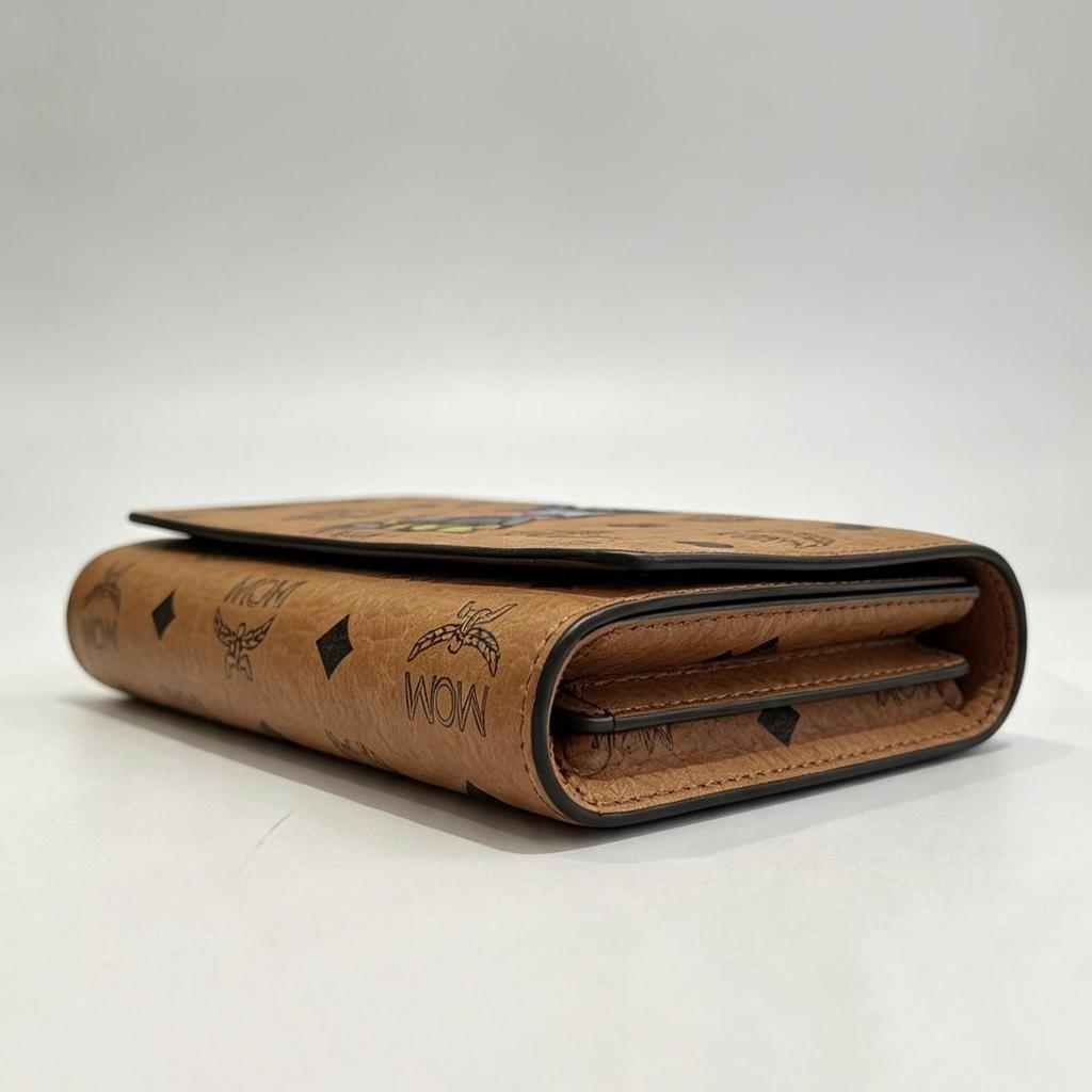 [Pre-Owned] Small Coated Canvas Monogram Card Holder In Cognac Color With Gold Hardware - Excellent #10PV1FG