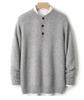 Men's High-End Business Casual 100% Pure Wool Thickened Round Neck Sweater with Buttons - Autumn/Winter Knitwear