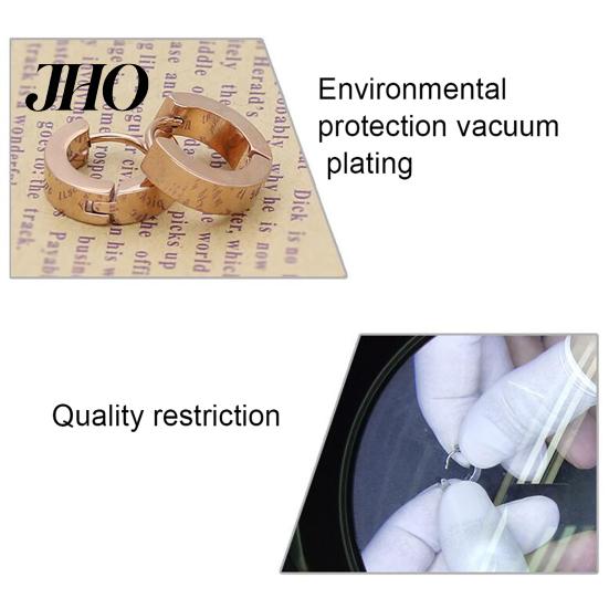 Ear Stud Round Earring Safe Unfading Unisex Stainless Steel Titanium Plated Clip for Shopping Club Daily Wear Hoop