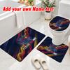 Personalized Red Bull Racing 3Pcs Flannel Toilet Mat Set Custom Text Bathroom Rug Non Slip
