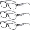 MODFANS 3 Pack Reading Glasses Men,Male Readers Eyeglasses,with Spring Hinges Vintag Square Frame,Good Quality Great Value
