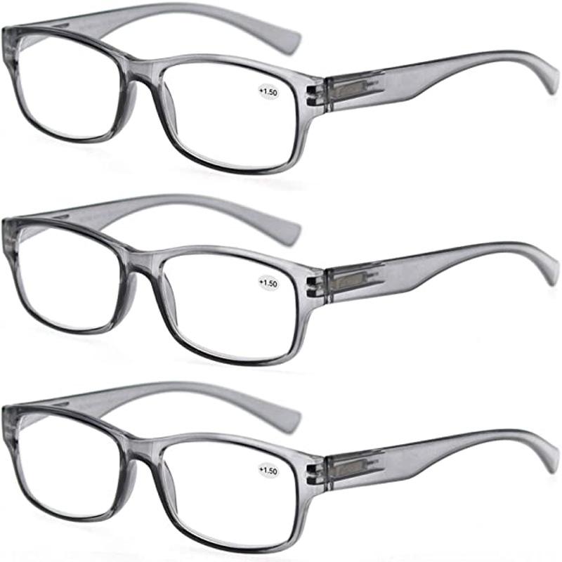 MODFANS 3 Pack Reading Glasses Men,Male Readers Eyeglasses,with Spring Hinges Vintag Square Frame,Good Quality Great Value