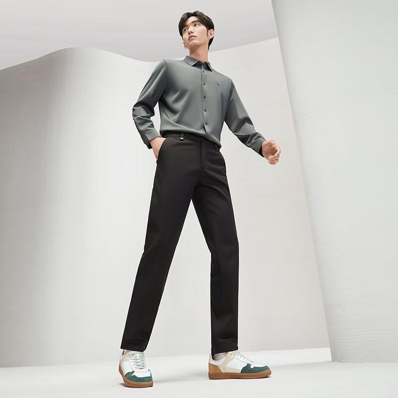 Septwolves Men's Fleece-Lined Straight-Leg Business Casual Pants