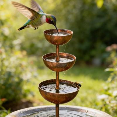 Metal Bird Bath with Stake for Outside 26.77 Inch Tall Free Standing 3-Tier Bird Feeder Bowl for Outdoor Garden Patio Yard Decor
