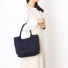 Metallic cord pattern knit tote bag