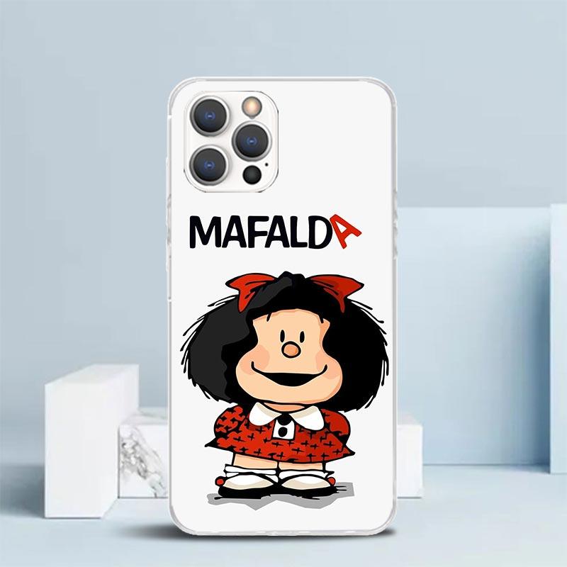 Cartoon Cute Mafalda Phone Case For IPhone 16 17 Air 16E 15 14 Plus 13 Mini 12 11 Pro Max 7 8 + SE 2020 Soft TPU Back Cover 16 1