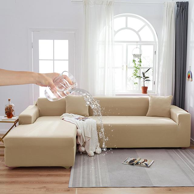 Water Proof Elastic Sofa Covers For Living Room Solid Color Sofa Slipcover Stretch Couch Cover Corner L Shape Sofa Need Buy 2pcs