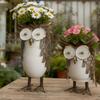 Lightweight Iron Owl Planter Flower Pot Easy to Move for Indoor or Outdoor Garden Decoration Multipurpose Planting Option