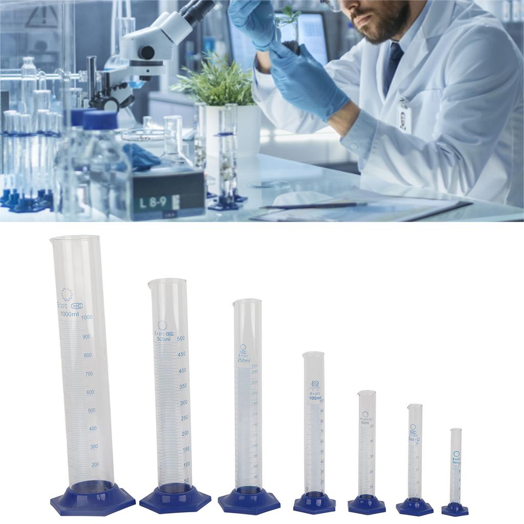 7 Stück Experiment Messzylinder Borosilikatglas Messzylinder Laborutensilien