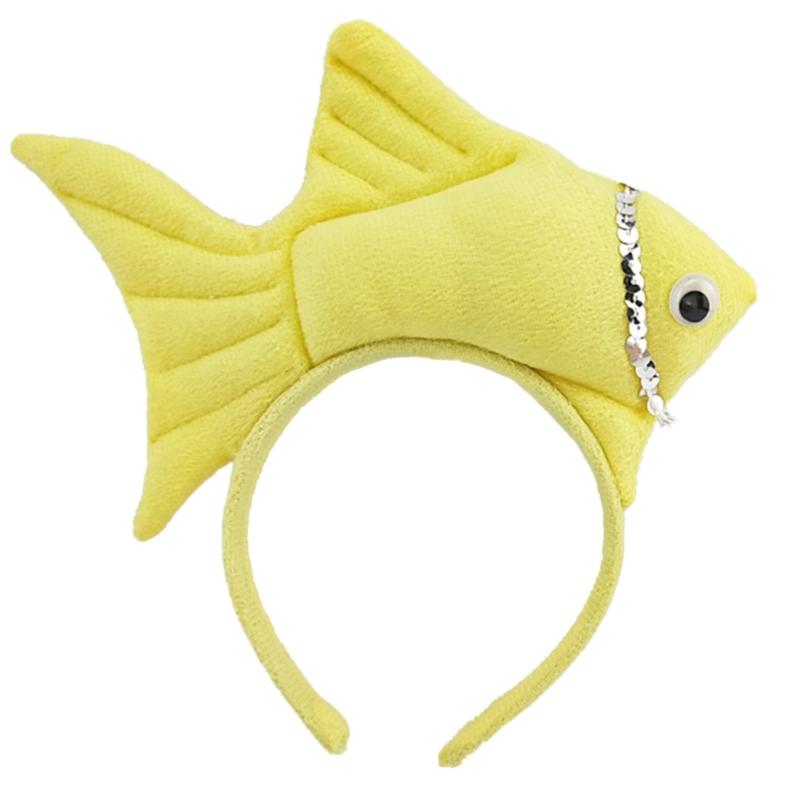 Students Taking Photo Hairband Stuffed Fish Shape Hair Hoop for Halloween