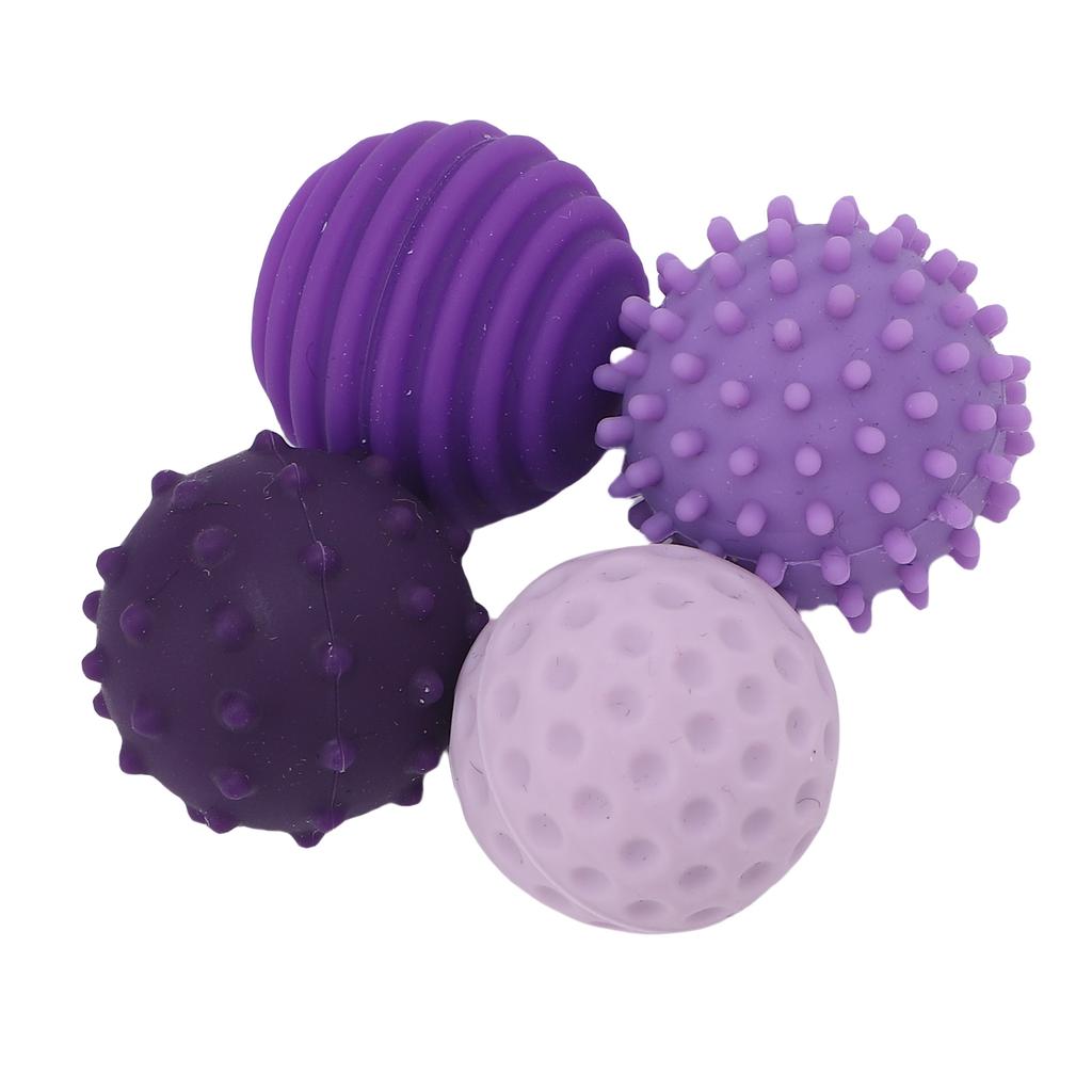 4pcs Silicone Textured Balls Stress Relief Sensory Silicone Ball Toys for Travel Work and Home