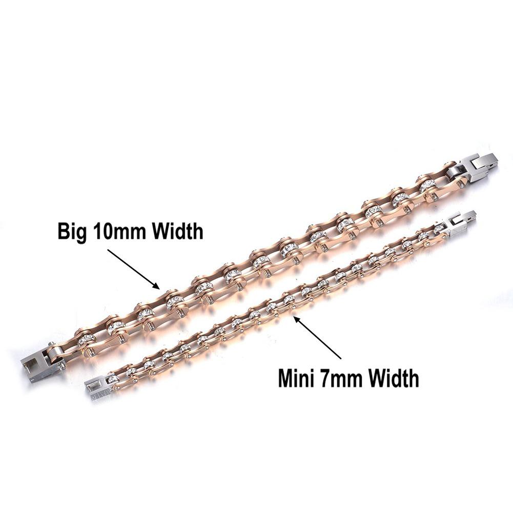 Stainless Steel Bike Chain Bracelet: Custom Colors for Couples & Bikers