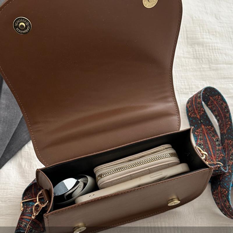 Fashion Small Flap Bag Designer Wide Strap Saddle Shoulder Bags Luxury PU Leather Crossbody Bag Trend Small Phone Purses ARI