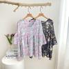 DIMANAF 2024 Sommer Frauen T-Shirts Blusen Shirts Chiffon Print Floral Elegante Dame Tops Tees Oversize Lose Strand Casual Rosa Schwarz