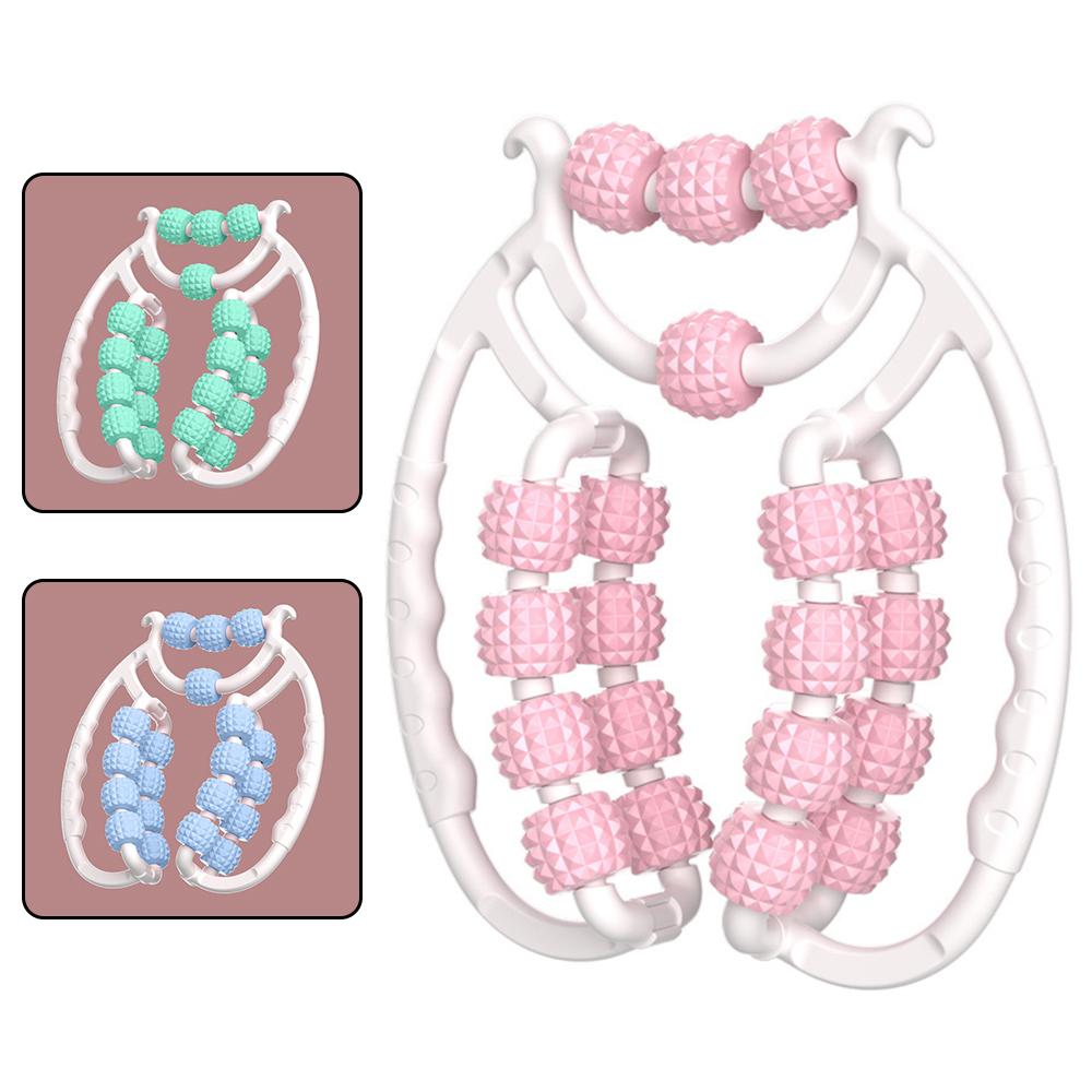 Doppelring Bein-Klammer 20 Rollen, Oberschenkel-/Kegel-Trainer, Schlankheitsmassagegerät für Zuhause, Anti-Cellulite Schmerzlinderung