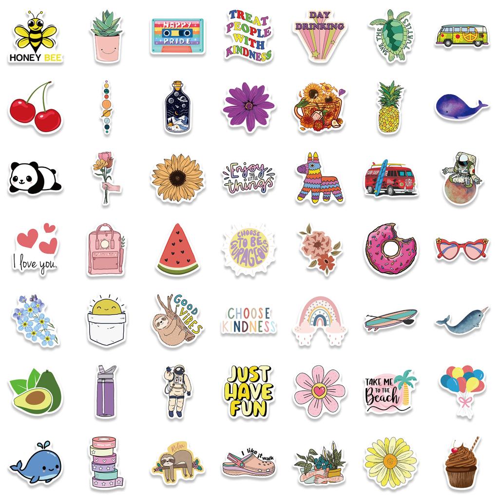 200 Popular Small Fresh Style Graffiti Stickers Suitcase Guitar Without Glue Waterproof Stickers