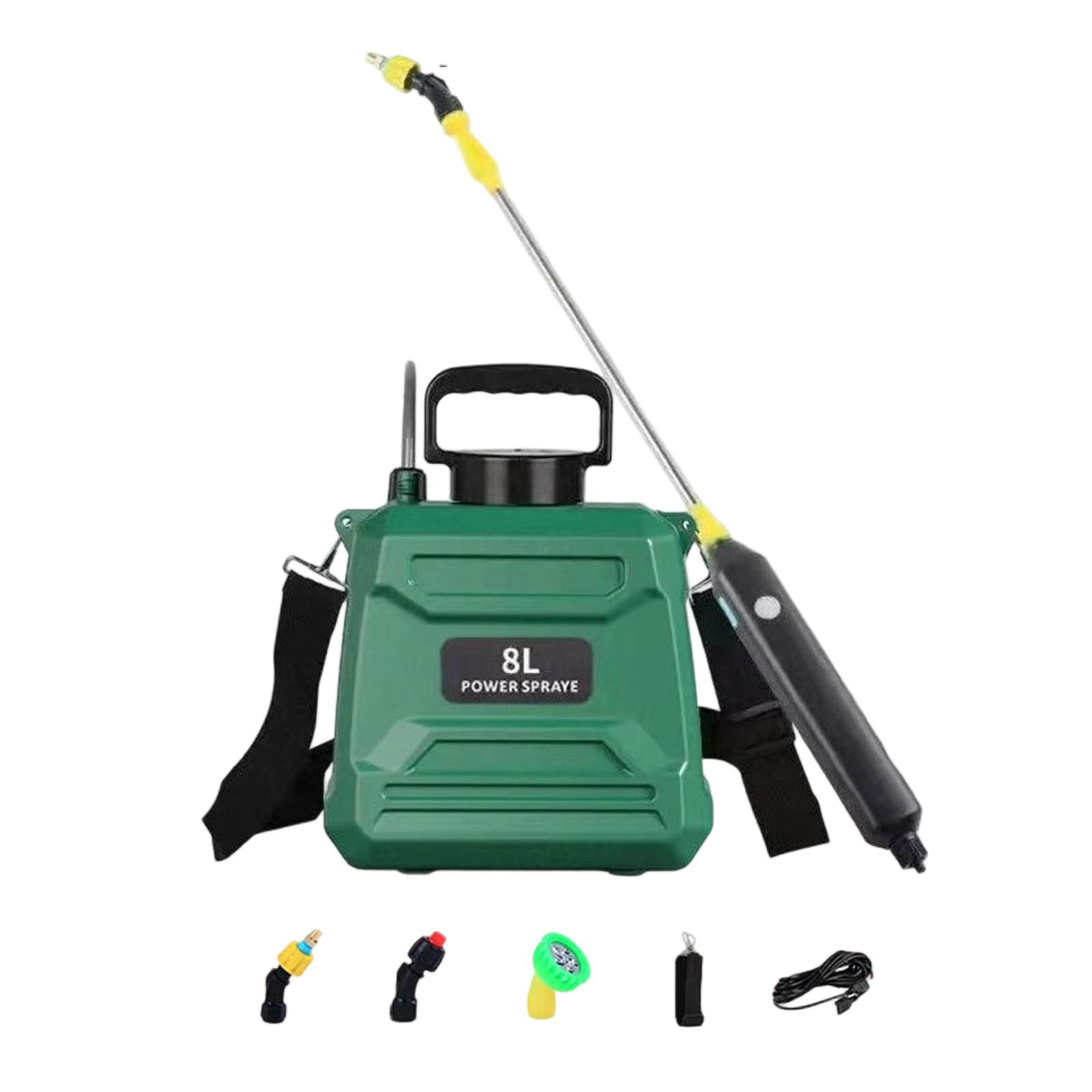 

8 л Электрический садовый опрыскиватель Большой емкости Полив Орошение Автоматический распылитель воды для чистки стекла Аксессуары зелёный