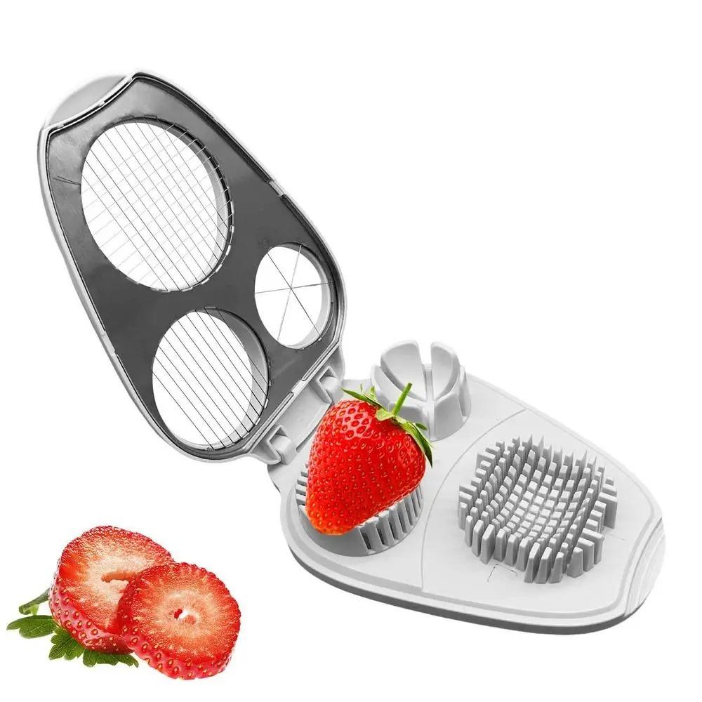 3 in 1 Egg Cutter Manual Kitchen Gadge Portable Fruit Slicing Tool Multifunctional Vegetable Crusher Hard Boiled Eggs