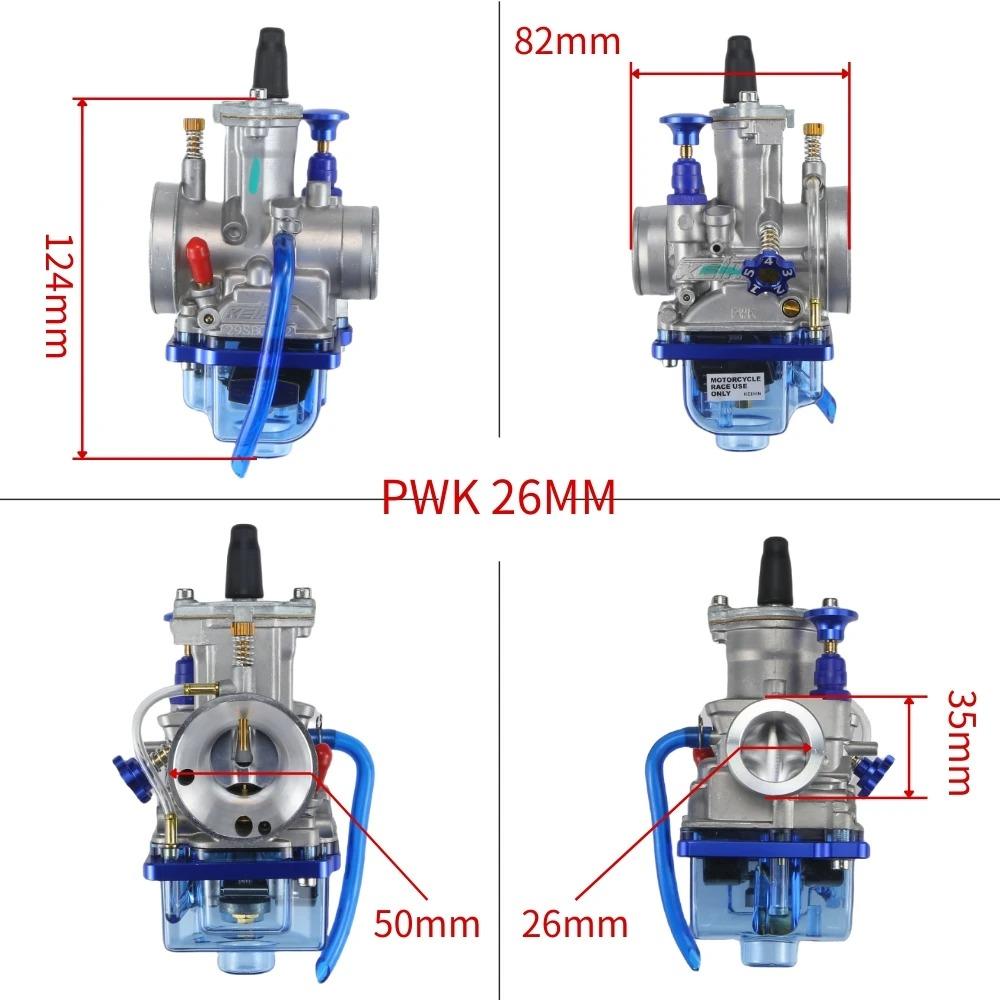 Universal Racing Carburetor With Power Jet For KEIHIN KOSO OKO PWK 24 26 28 30 32 34mm Blue Bowl 2T 4T Scooter ATV Dirt Bike